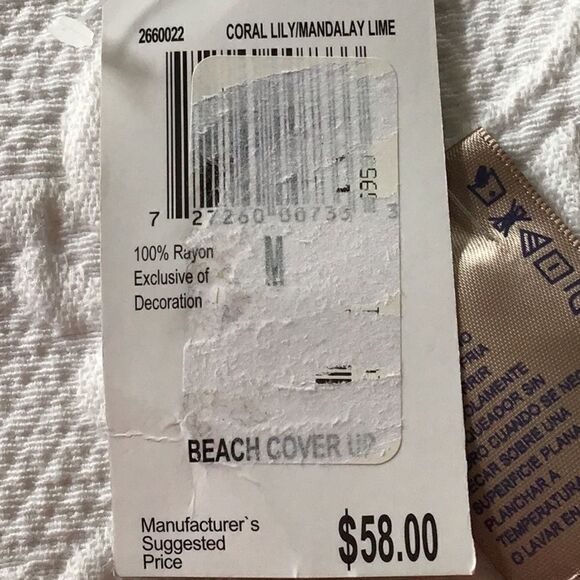 C&T Beach Coral Lily Beach Cover Up - Picture 10 of 10